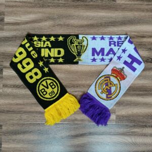 Матчевый шарф футбольного клуба Real (Мадрид, Испания) - футбольного клуба Borussia (Дортмунд, Германия). Полуфинал Лиги Чемпионов 01.04.1998